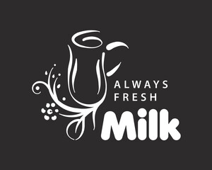 Hand-drawn vector logo of a milk jug
