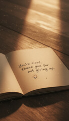 You tired, thank you for not giving up