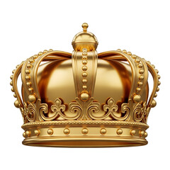 Opulent golden royal crown symbolizing power, luxury, and achievement in a regal display of majestic authority and supreme leadership success.