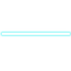 Bright cyan neon light bar isolated on transparent background