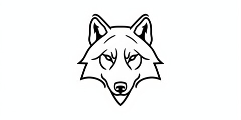 Fototapeta premium wolf one line 