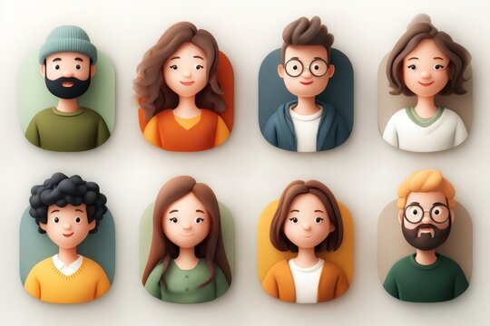 Cartoon depiction of diverse people set against a light background, each person with unique features and wearing different styles of clothing