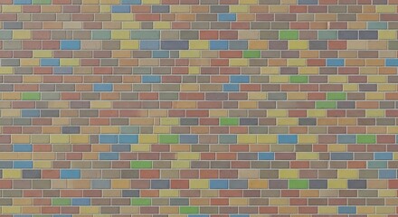 Colorful brick wall texture background seamless pattern for exterior and interior design use