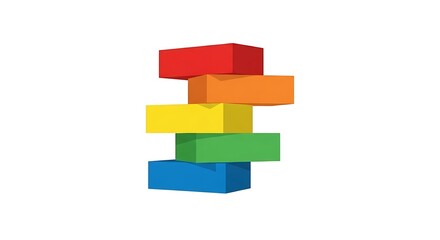 Colorful building blocks stacked tower toy bricks children's construction play learn education