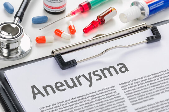 Clipboard mit der Beschriftung Aneurysma