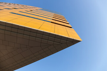 High-rise buildings against the backdrop of a blue sky
