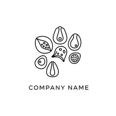 Minimalist logo concept with organic hand drawn elements.