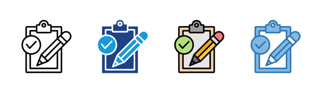 Checklist icon set multiple style collection