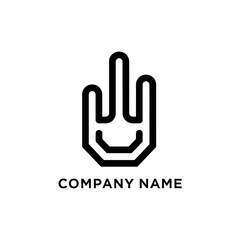 Obraz premium Unique logo design with hand gesture and company name.