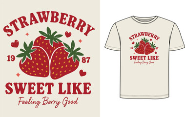 vector illustration of a strawberry label
