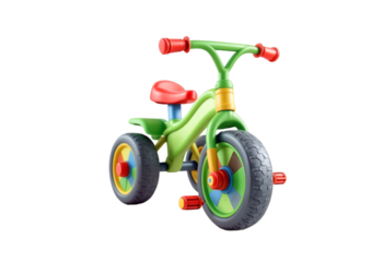 Colorful Children's Balance Bike in Bright Green Red Yellow and Blue for Kids Outdoor Play
