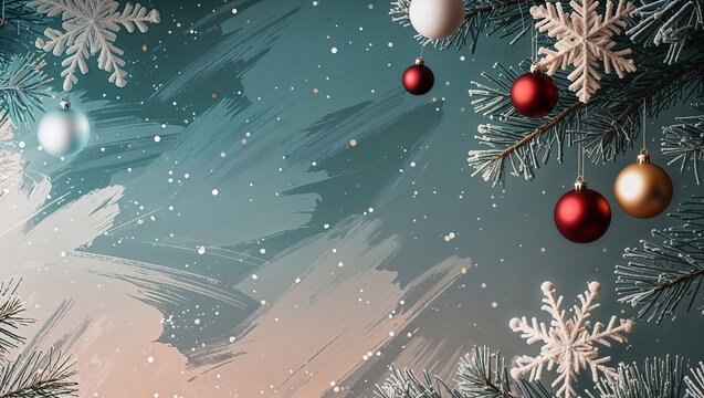 Teal Christmas Ornaments Snowflakes
 - Powered by Adobe