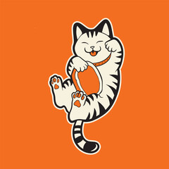 funny vector illustration of a cat	
