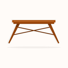 Illustration of Modern Minimalist Table Furniture, Bedroom or Living Room Interior Design.