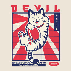 funny vector illustration of a cat	
