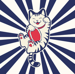 funny vector illustration of a cat	
