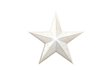 A single white five pointed star isolated on transparent background