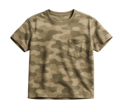 Camouflage pocket t-shirt in neutral shades.