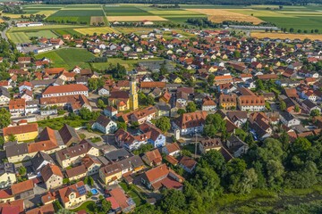 Ausblick auf das bayerische Donautal in der Gäuboden-Region rund um die Pfatterer Au