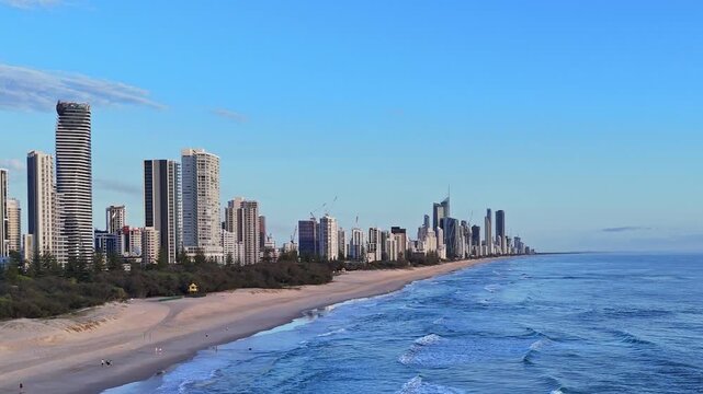 Scenic Aerial Flyback from Broadbeach to Mermaid Beach, Gold Coast