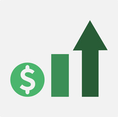 Revenue Growth & Profit Increase Icon-Flat Monetization icon