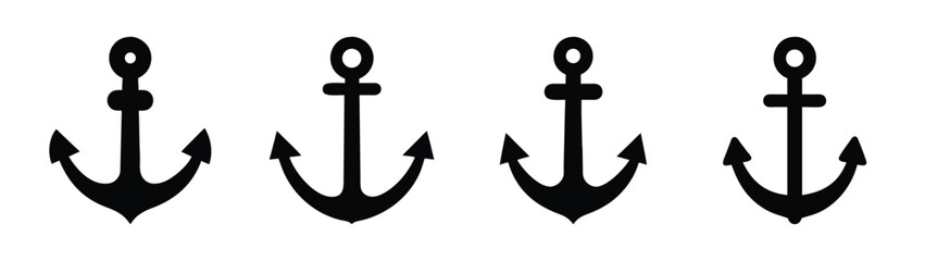 Download black anchor vector set nautical maritime sea ocean graphic design elements clipart eps eps ai