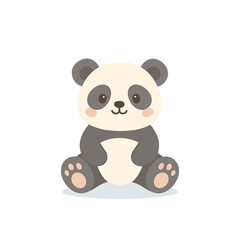 Naklejka premium Baby panda cartoon, flat vector illustration with cute animal, wildlife design