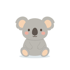 Fototapeta premium Cute koala, flat vector illustration, perfect for children's designs