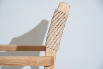 Texture of handcraft Wishbone chair on white background.