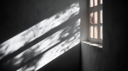 shadow of window frame on white wall