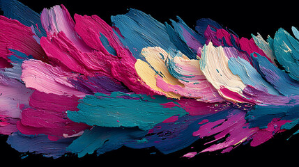 vibrant abstract strokes in magenta and cyan, expressive vector painting