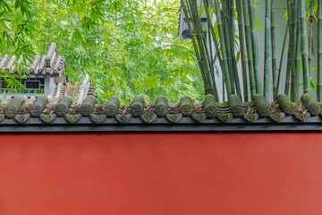 The background of the courtyard wall of traditional Chinese ancient-style architecture