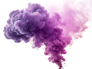 Purple and pink smoke cloud isolated on transparent background