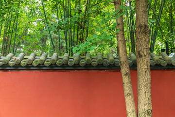The background of the courtyard wall of traditional Chinese ancient-style architecture