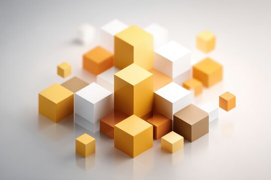 Fototapeta Abstract arrangement of colorful 3d cubes