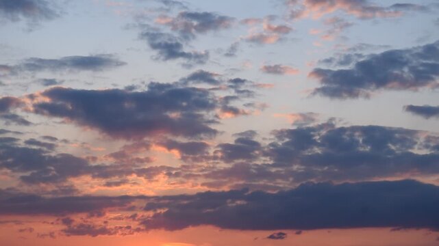 Landscape with colorful sunset in summer