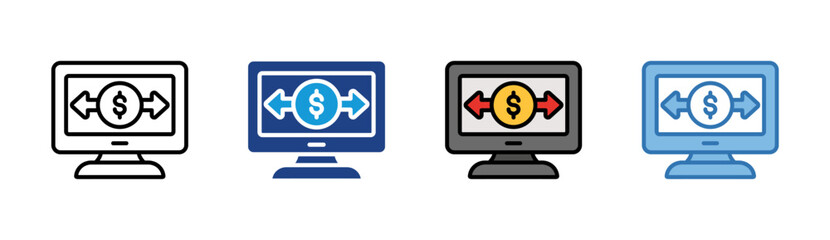 Digital Payment icon set multiple style collection