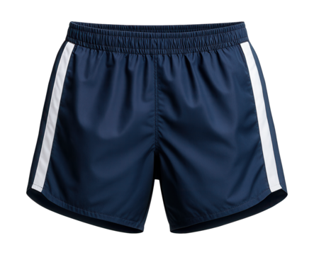 Lightweight nylon running shorts featuring contrasting side stripes.