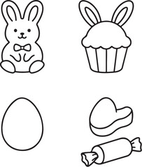 Sweet Icons Black and White Vector Illustration.eps