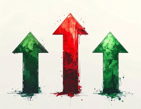 red and green arrows