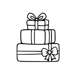 Stacked gift boxes with large festive ribbon