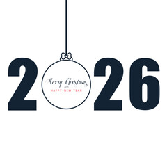 Minimal Christmas 2026 Greeting Design. Perfect for holiday cards, posters, banners, and festive digital projects.