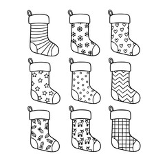 Christmas stockings with various hanging patterns