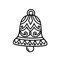 Traditional christmas bell with ethnic pattern