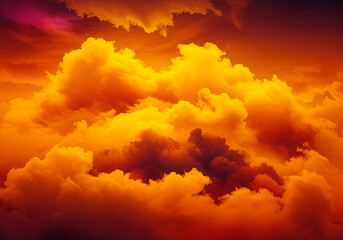 Red and pink clouds 3D as background