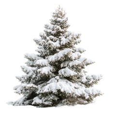 Fototapeta premium Winter fir tree with snow, Christmas holiday decoration