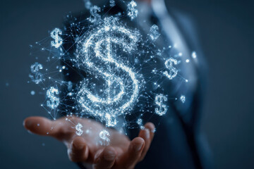 Digital representation of financial growth and technology concepts