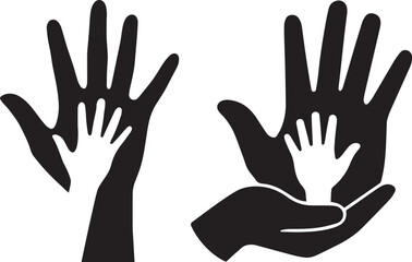 Obraz premium Hands Holding Child's Hand Icons