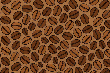 Coffee beans pattern background. coffee beans background. Coffee Beans Illustration for packaging. coffee beans seamless pattern