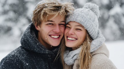 Fototapeta premium Bright outdoor hyperrealistic photo of a couple strolling together